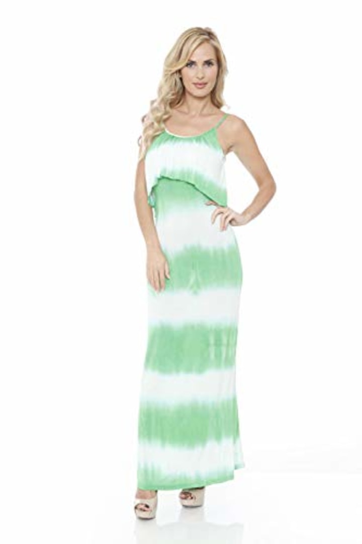 green and white summer dress