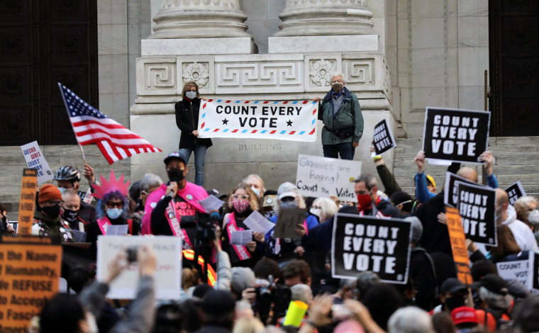 Count Every Vote' rallies in Philadelphia and New York