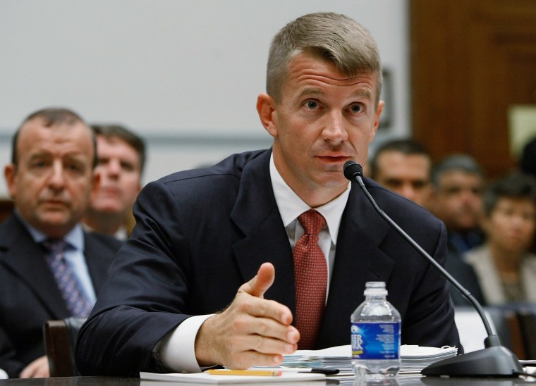 Image: Erik Prince, chairman of the Prince Group, LLC and Blackwater USA, tesifies during a House Oversight and Government Reform Committee hearing on Capitol Hill