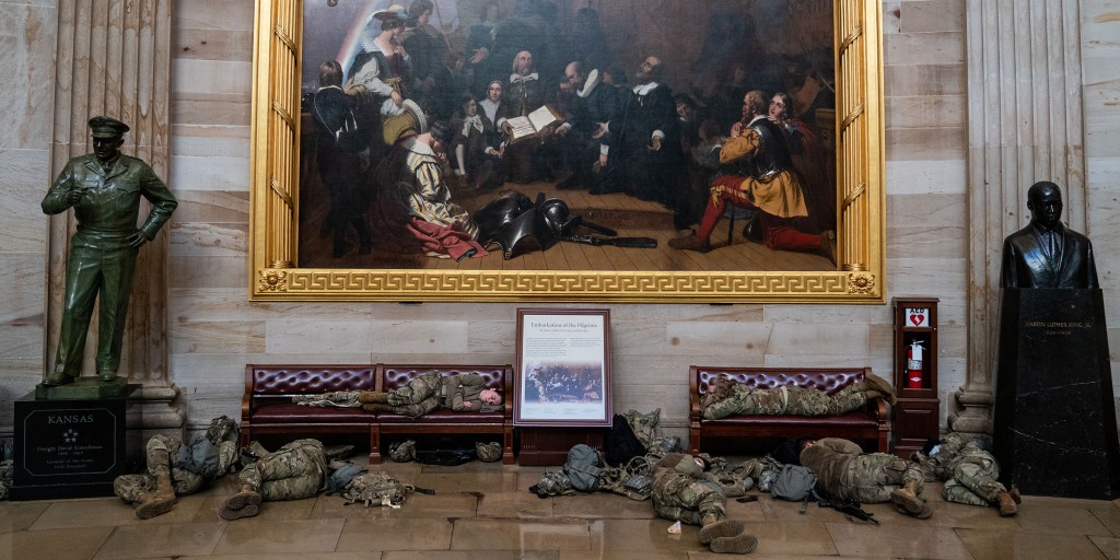 National Guard Troops Seen Sleeping In Capitol In Striking Photos