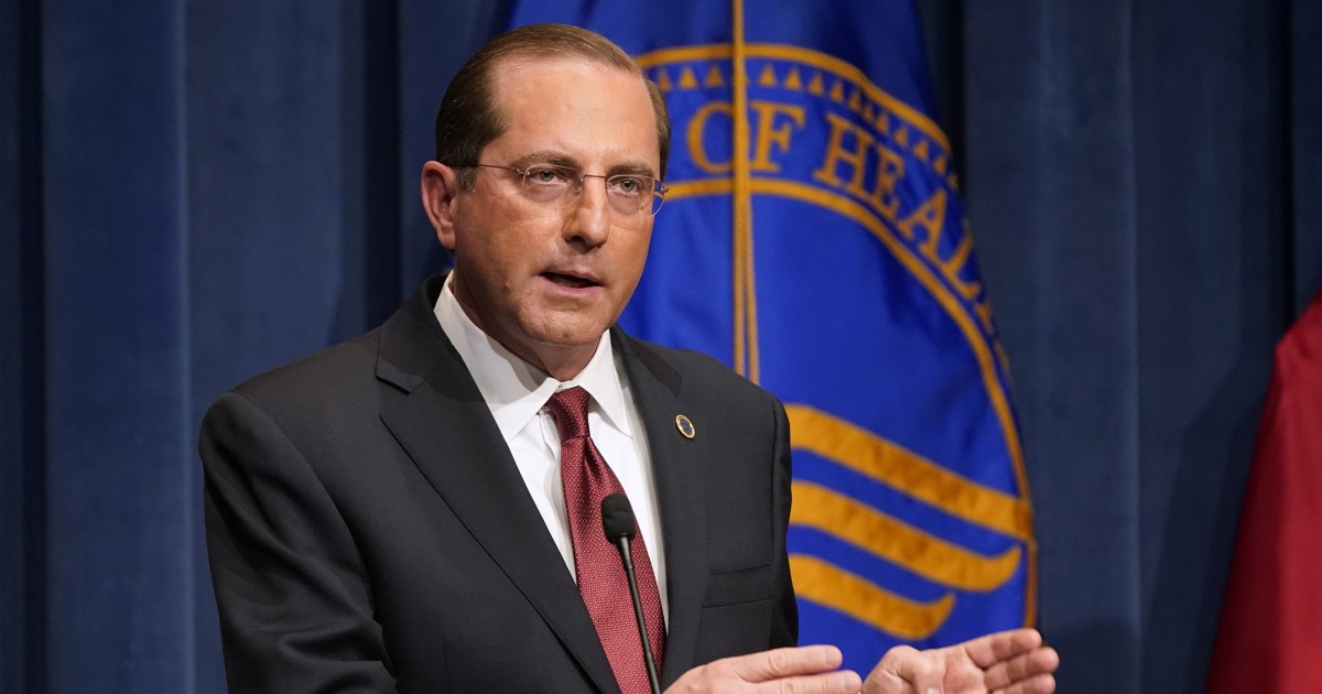 Alex Azar resigns as Secretary of Health and Human Services, citing the Capitol crowd
